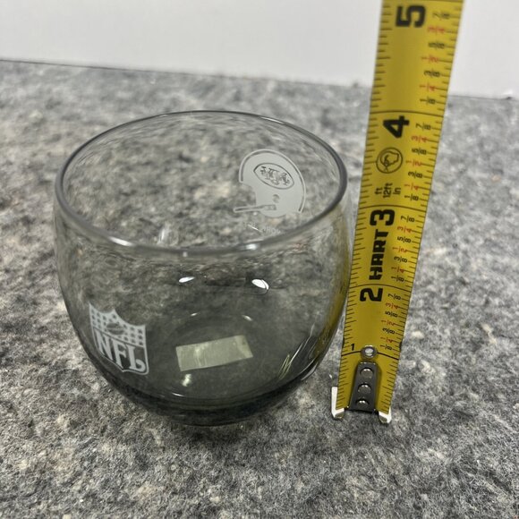 2 VTG 1970s NFL New York Jets Smoked Glass Round Rocks Whiskey Wine Glass - Picture 10 of 10